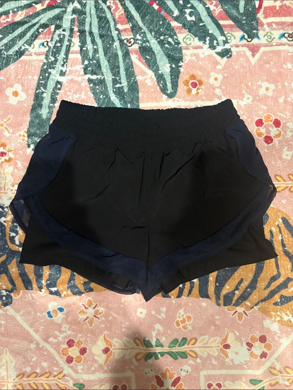 MPG Black Athletic Shorts with Navy Trim